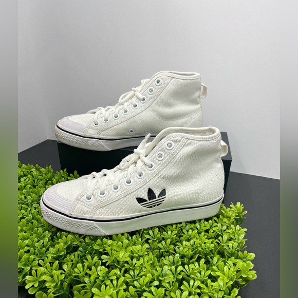 Adidas Originals Nizza High Cloud WHITE/BLACK Size 5.5 ( FW8351) Rare - Picture 4 of 11